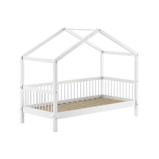 Husseng Skov Med Skuffe Og Tekstil Sæt - 90x200 Cm - Hvid