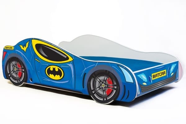 Børneseng - batmobil - 140x70 cm - med madras