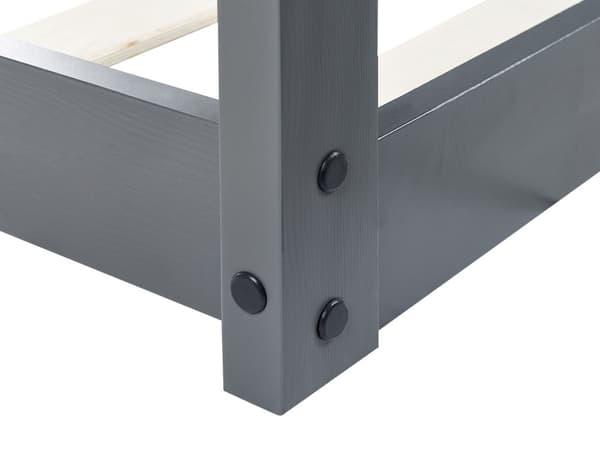 Barneseng Grå Furu 90 x 200 cm Enkeltseng Seng for småbarn med Spileramme