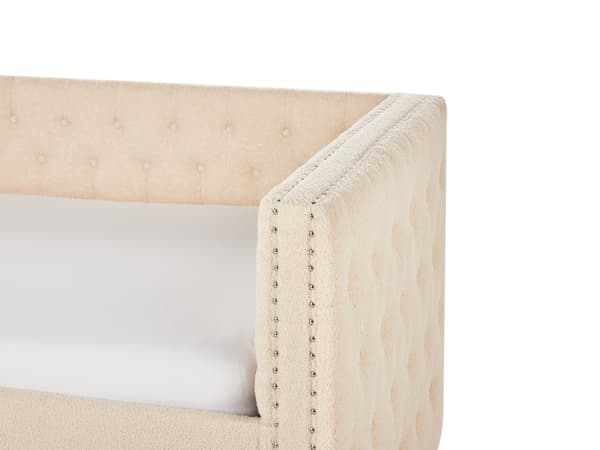 Seng Dagseng Beige Boucle 90 x 200 cm med lamellramme Moderne Glamour stil