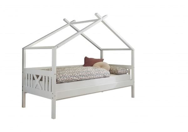Valkohongan puinen lasten sänky - 90x200 cm, Kestävä & Tyylikäs
