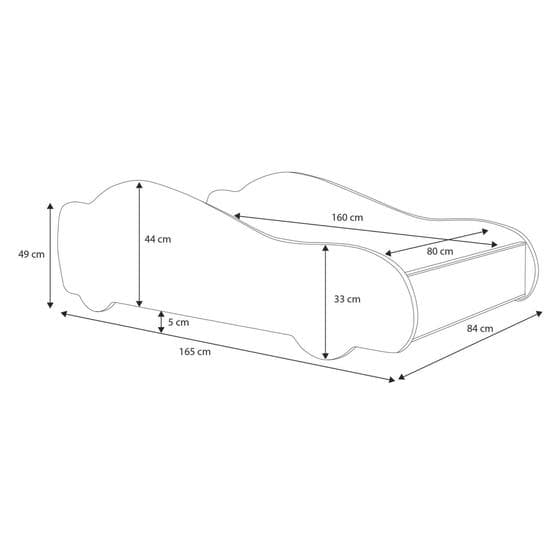 Enkeltseng - Batcar 160x180 Cm - Sort