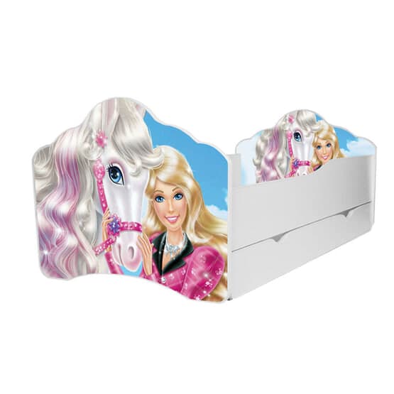 Børneseng - Fala med madras og ekstra seng - Barbie - 160 x 80 cm