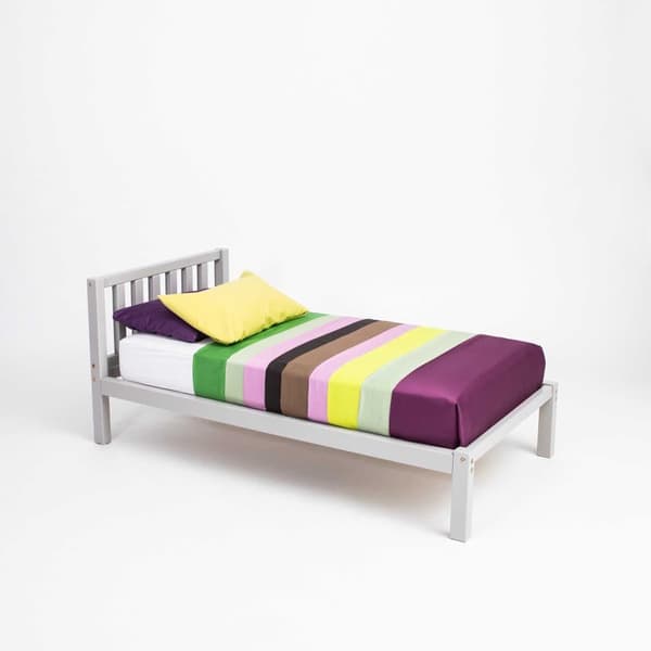 Lasten sänky jaloilla ja sängynpäätyllä Harmaa 200x90cm