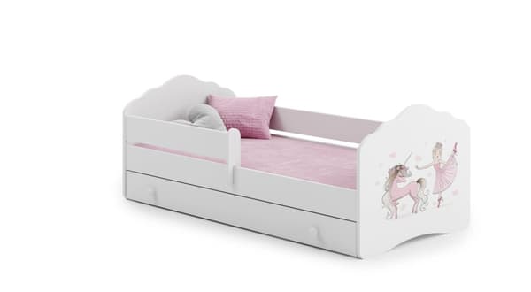 FALA Unicorn & Fairy Tema Børneseng - Hvid & Pink, Sikker, Holdbar, Nem Samling