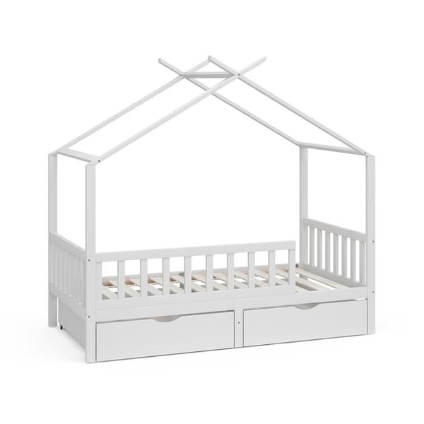 Oskar Store lit cabane Franka, Blanc, 80x160 cm med 2 lådor