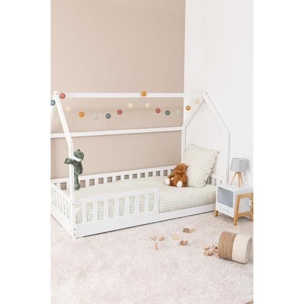 Lit cabane - Laïba Kids - Oasis Blanc - 90x190 cm - Madras inkluderat - 1 plats