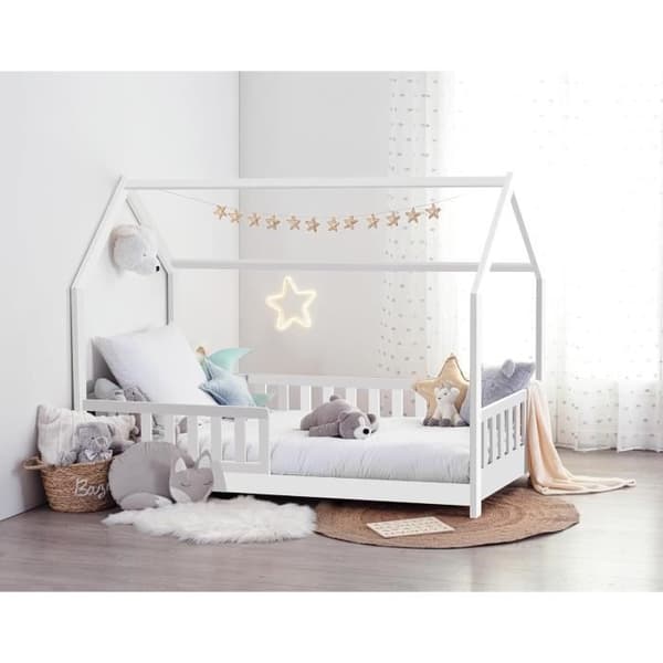 Lit cabane - Laïba Kids - Oasis Blanc - 90x190 cm - Madras inkluderat - 1 plats