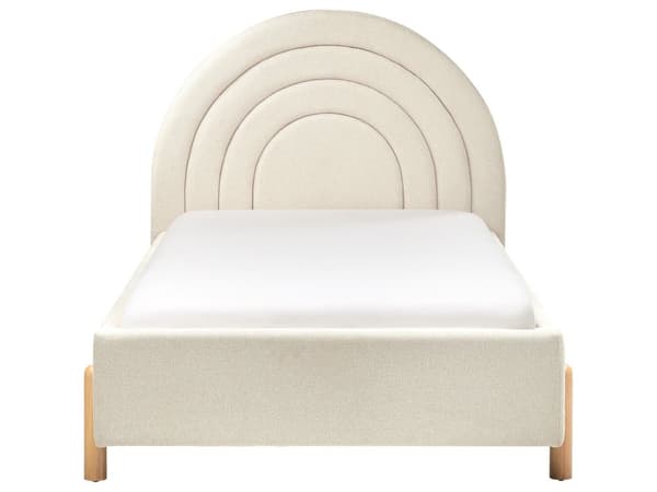 Enkeltseng Beige Stoff Enkeltseng 90 x 200 cm Minimalistisk Retro Design Oppbevaring