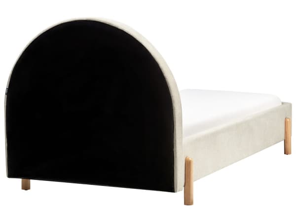 Enkeltseng Beige Stoff Enkeltseng 90 x 200 cm Minimalistisk Retro Design Oppbevaring