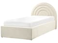 Miniatyrbilde 4 av 11: Oppbevaringsseng Beige Stoff Enkeltseng 90 x 200 cm Minimalistisk Retro Design Oppbevaring