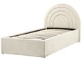 Miniatyrbilde 5 av 11: Oppbevaringsseng Beige Stoff Enkeltseng 90 x 200 cm Minimalistisk Retro Design Oppbevaring