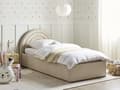 Miniatyrbilde 2 av 11: Oppbevaringsseng Beige Stoff Enkeltseng 90 x 200 cm Minimalistisk Retro Design Oppbevaring