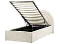 Miniatyrbilde 1 av 11: Oppbevaringsseng Beige Stoff Enkeltseng 90 x 200 cm Minimalistisk Retro Design Oppbevaring