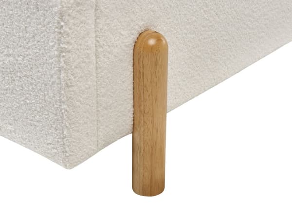 Enkeltseng Off-White Boucle Enkeltseng 90 x 200 cm Minimalistisk Retro Design Oppbevaring