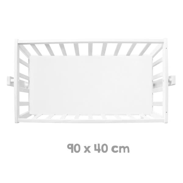 ROBA komplett vagga "Kleine Wolke rose" på hjul - 40 x 90 cm - Vit
