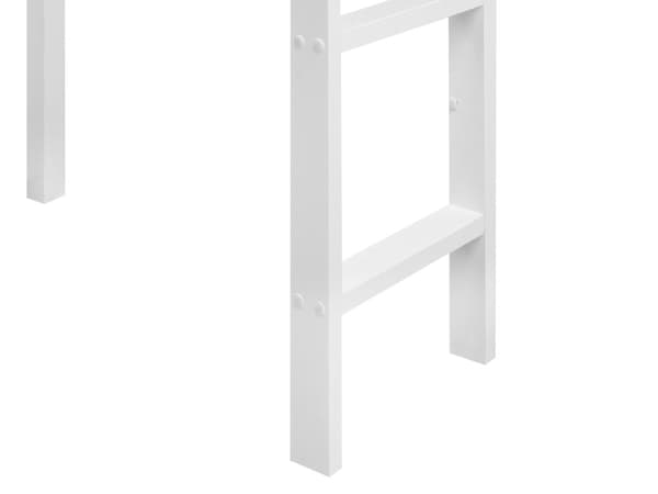Høyseng Barneseng Hvitt Furutre 90 x 200 cm med Lamellramme med Skrivebord Loft Hytte Sengeramme
