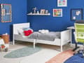 Miniatyrbilde 4 av 11: Uttrekkbar Barneseng i Hvit Furu 90 x 200 cm med Lamellbunn Moderne Barneseng