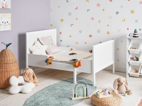 Uttrekkbar Barneseng i Hvit Furu 90 x 200 cm med Lamellbunn Moderne Barneseng