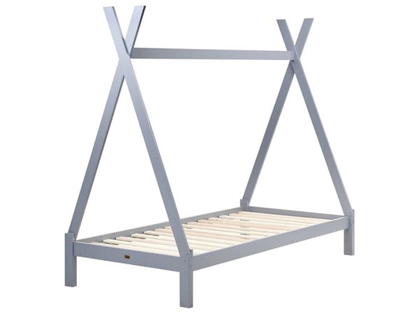 Barneseng Tipi Grå Furu 90 x 200 cm Enkeltseng med Sengeramme med Lameller