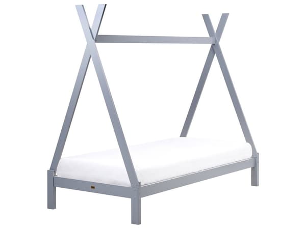 Barneseng Tipi Grå Furu 90 x 200 cm Enkeltseng med Sengeramme med Lameller