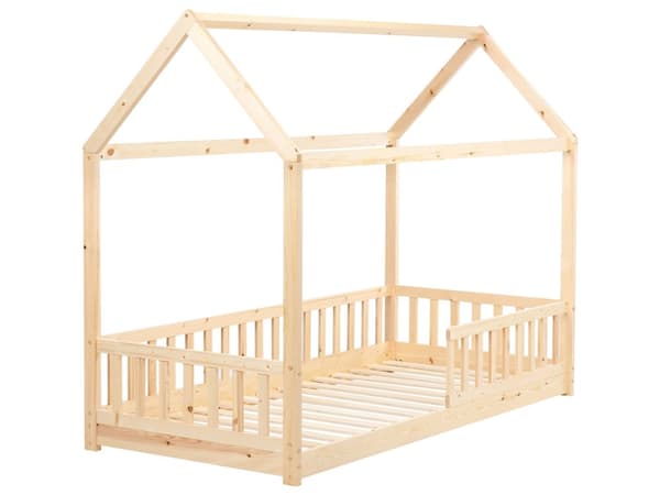 Barneseng Lyst Furu 90 x 200 cm Enkeltseng med Sengeramme med Lameller