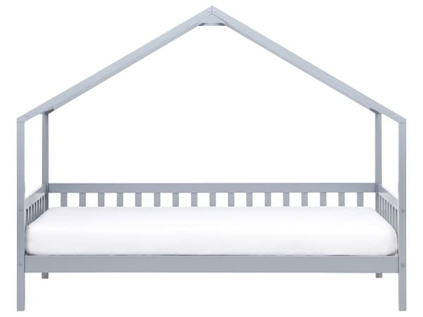 Barneseng Grått Tre Furu 90 x 200 cm Enkeltseng med Sengeramme med Lameller