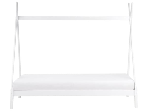 Barneseng Tipi Hvit Tre Furu 90 x 200 cm Enkeltseng med Sengeramme med Lameller