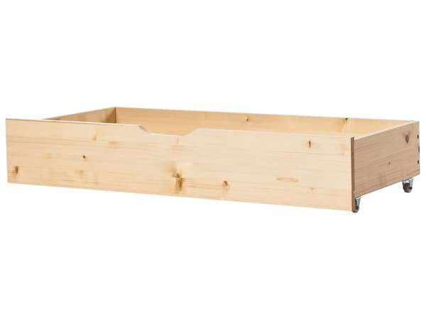 Sett med 2 Oppbevaringsskuffer i Lys Furu Undersengsskuffer med Hjul til Soverom