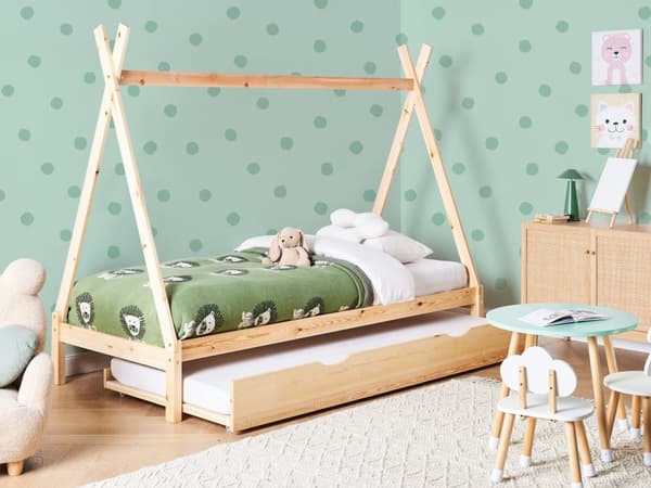 Barneseng Lyst Furu 90 x 200 cm Enkeltseng Spaltegulv for Småbarn Moderne Barnehage