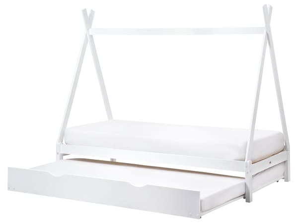Barneseng Hvit Furu 90 x 200 cm Enkeltseng Spaltegulv for Småbarn Moderne Barnehage