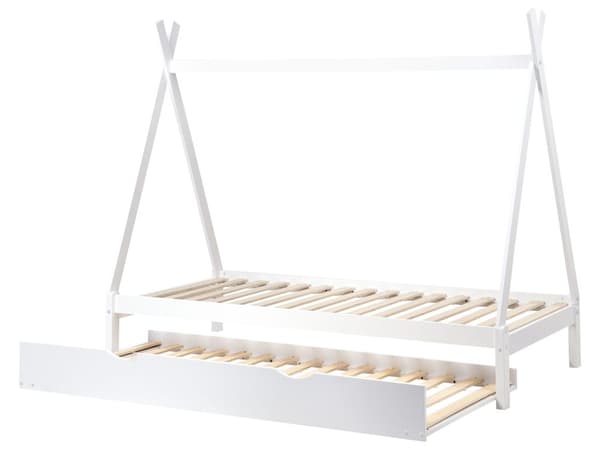 Barneseng Hvit Furu 90 x 200 cm Enkeltseng Spaltegulv for Småbarn Moderne Barnehage