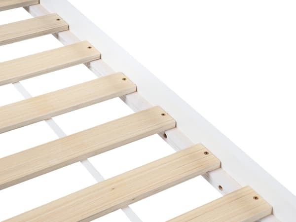 Barneseng Hvit Furu 90 x 200 cm Enkeltseng Spaltegulv for Småbarn Moderne Barnehage