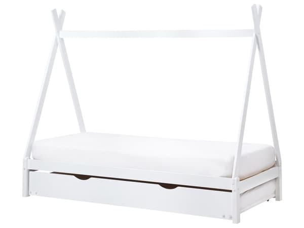 Barneseng Hvit Furu 90 x 200 cm Enkeltseng Spaltegulv for Småbarn Moderne Barnehage