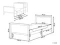 Miniatyrbilde 3 av 11: Uttrekkbar Barneseng i Lyst Furutre 90 x 200 cm med Lamellbunn Moderne Seng