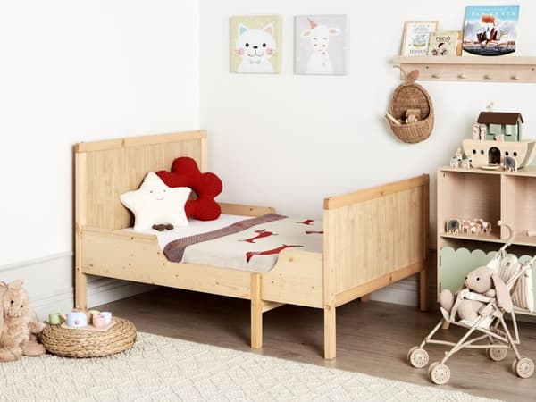 Uttrekkbar Barneseng i Lyst Furutre 90 x 200 cm med Lamellbunn Moderne Seng