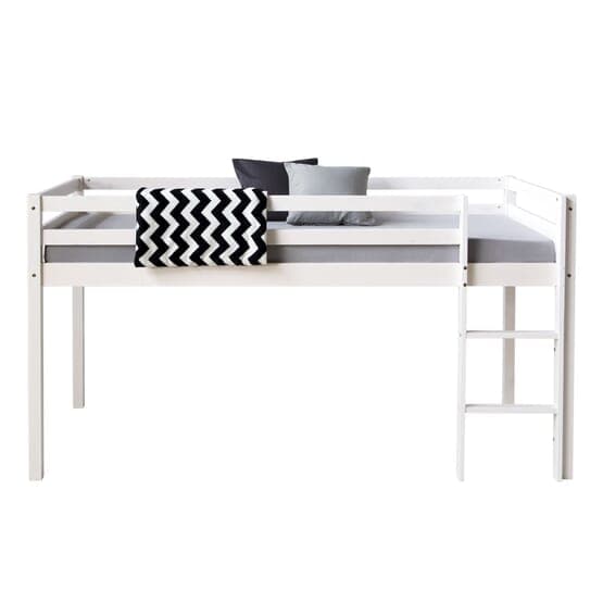 Loftsäng 90x200 Cm Med Madrass - Vit