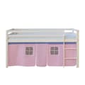 Miniatyrbild 5 av 11: Loftsäng Med Gardin Och Madrass 90x200 Cm - Rosa