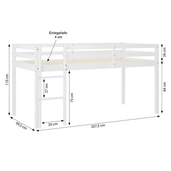 Loftsäng Med Gardin 90x200 Cm - Grön
