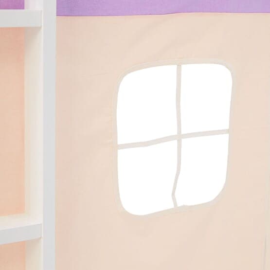 Loftsäng Med Gardin Och Tunnel 90x200 Cm - Purple Peach