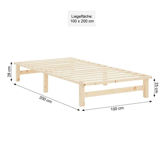 Enkeltseng - Palleseng 90x200 Cm - Natur