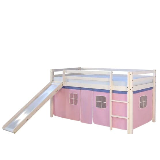 Loftseng Med Gardin, Madras Og Rutsjebane 90x200 Cm - Pink