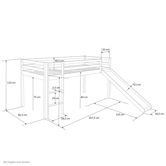 Loftseng Med Gardin, Madras Og Rutsjebane 90x200 Cm - Pink