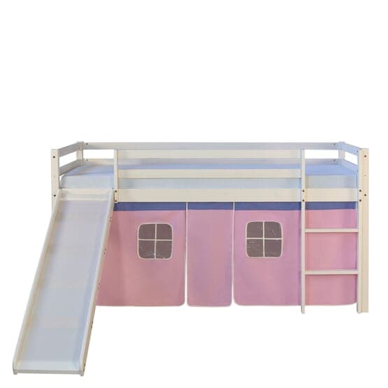 Loftseng Med Gardin, Madras Og Rutsjebane 90x200 Cm - Pink
