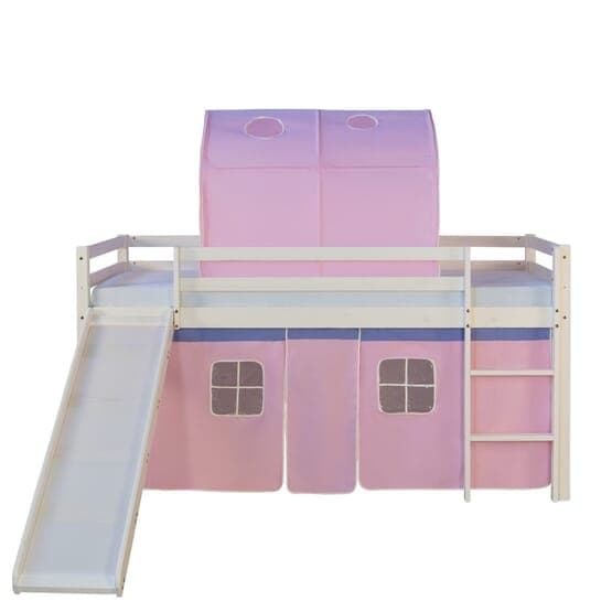 Loftseng Med Gardin, Madras, Tunnel Og Rutsjebane 90x200 Cm - Pink