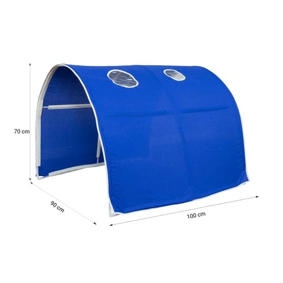 Loftseng Med Gardin, Madras Og Tunnel 90x200 Cm - Blå