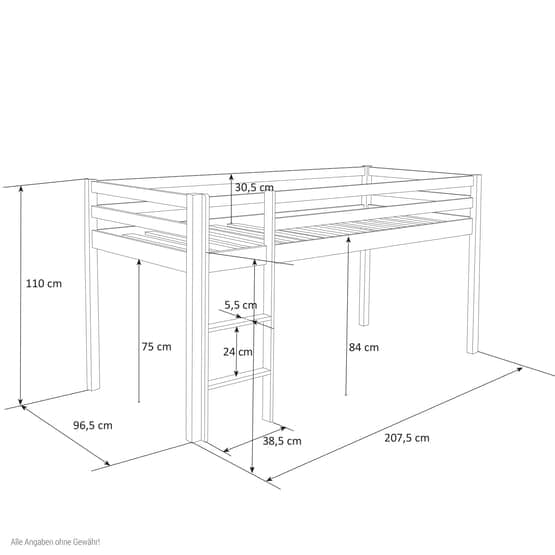 Loftsäng Med Gardin, Madrass Och Tunnel  90x200 Cm - Mörkrosa