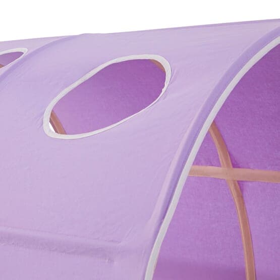 Loftsäng Med Gardin, Tunnel Och Madrass 90x200 Cm - Purple Peach