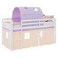 Miniatyrbild 2 av 11: Loftsäng Med Gardin, Tunnel Och Madrass 90x200 Cm - Purple Peach