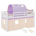 Miniatyrbild 1 av 11: Loftsäng Med Gardin, Tunnel Och Madrass 90x200 Cm - Purple Peach
